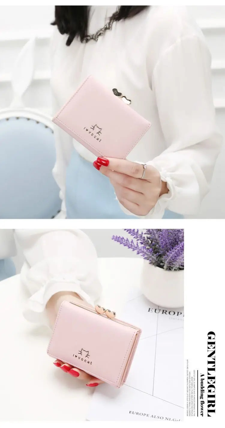 Mini Women Wallet Small animals heart Short Women's Wallet Card Holder Girls Woman Fashion Lady Coin Purse for Female Clutch Bag
