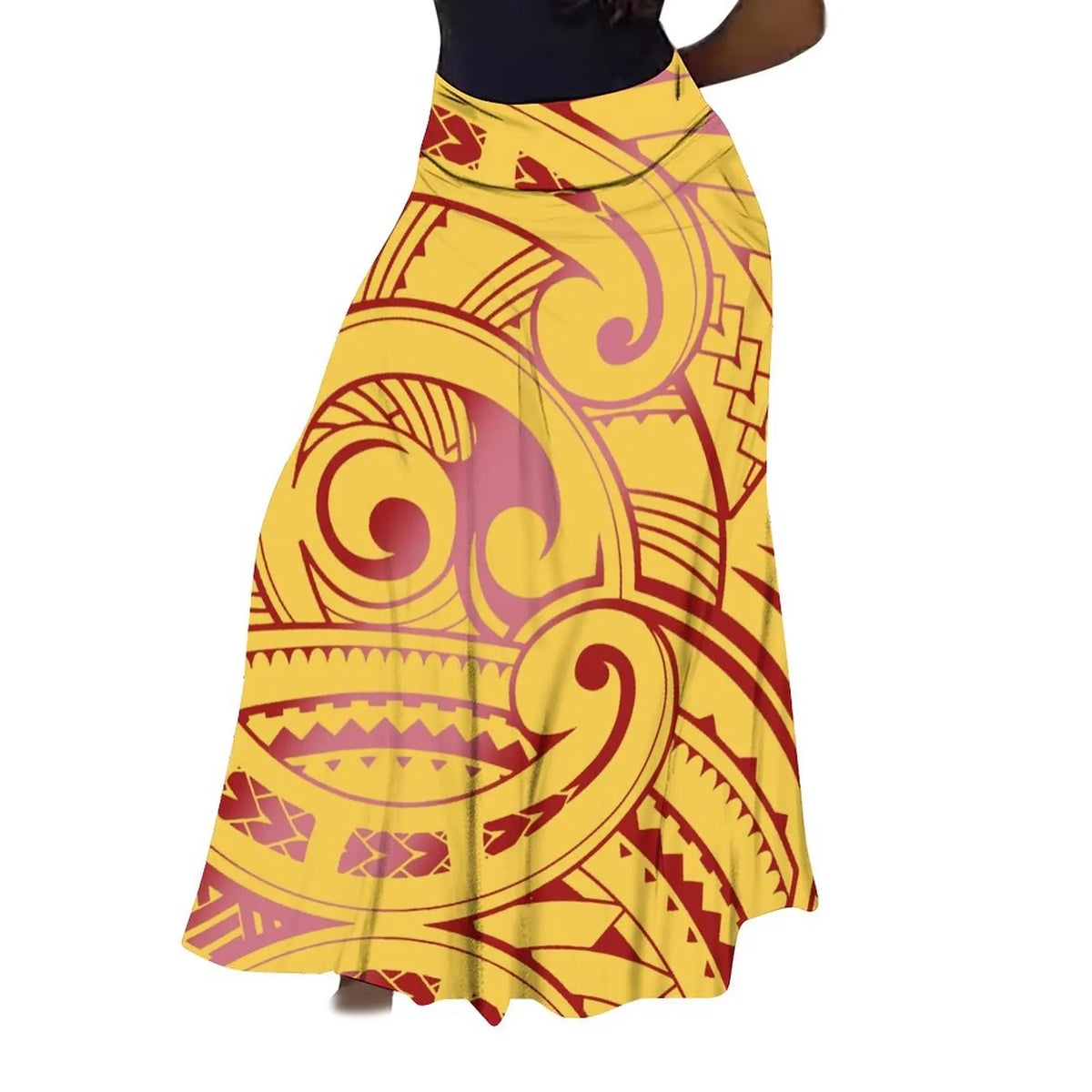 Factory Direct Sales Polynesian Tribal Ethnic Pattern Flower Print Summer Long Skirt Club Skirt Custom Women'S Clothing
