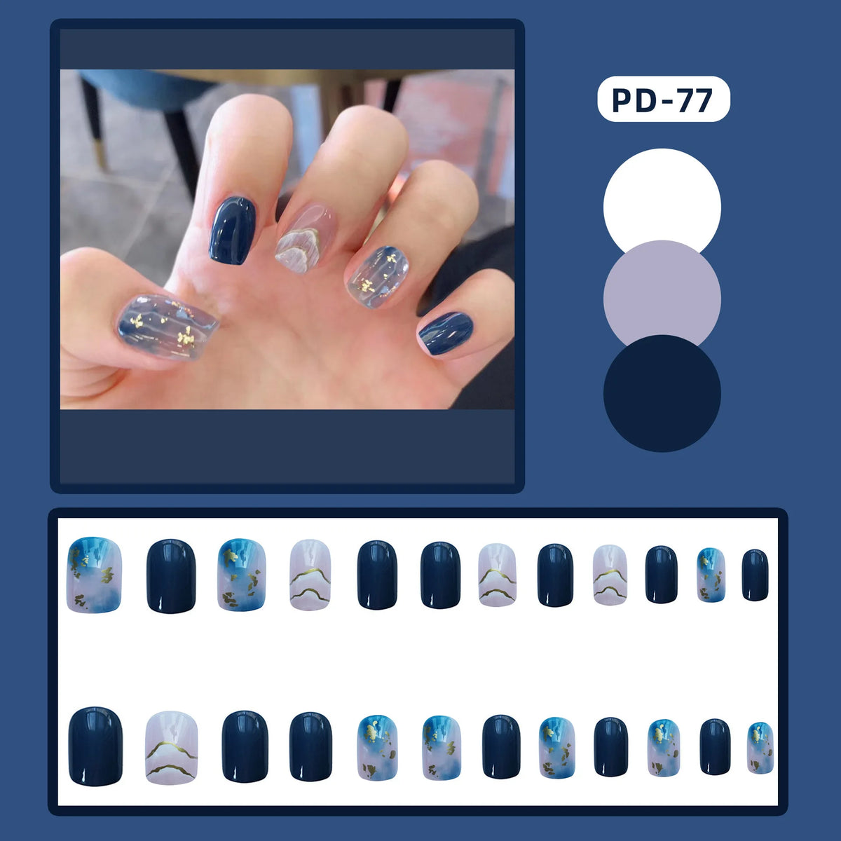 24Pcs Love Heart Butterfly Coffin Fake Nails Art French Long Ballet Detachable Wearing Press on Nail Tips Full Cover False Nails