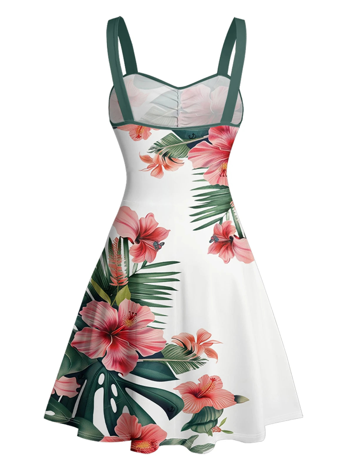 Tropical Flower Print Mini Vacation Dress