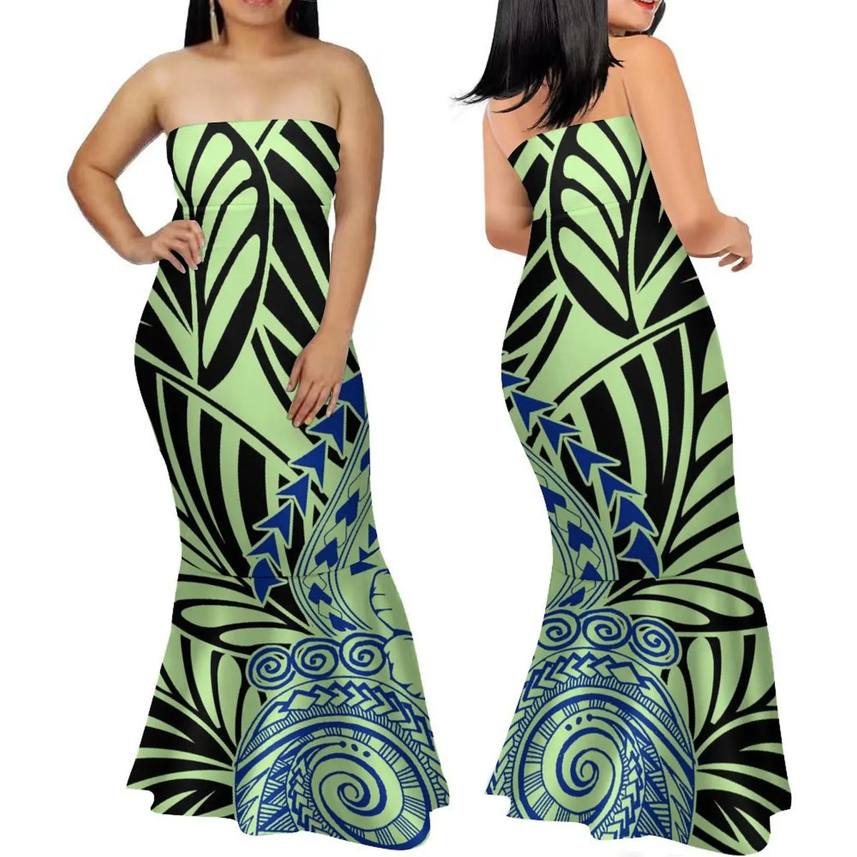 Polynesian Women'S Dress Summer Strapless Fishtail Dress Elegant Temperament Long Dress Banquet High Quality