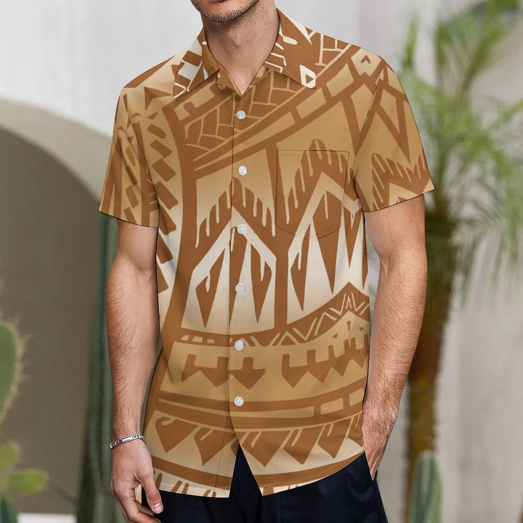 Polynesian Custom Couple Clothing Autumn Long Sleeve New Women'S Dress Hawaii Men'S Formal Shirt 2-Piece Set 2025 New