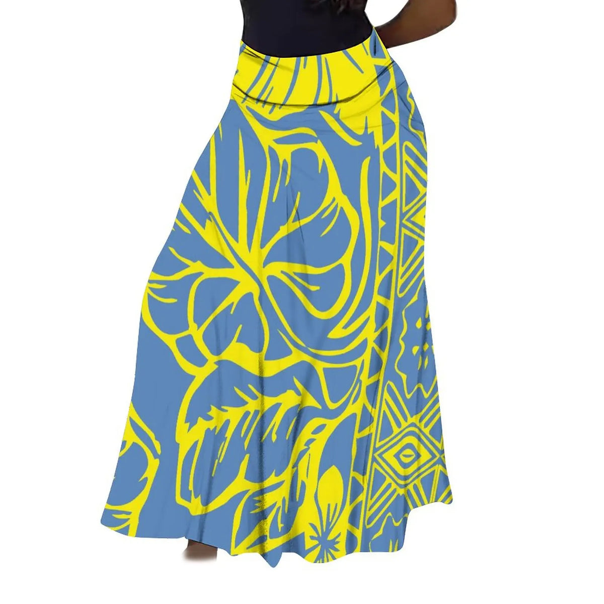 Factory Direct Sales Polynesian Tribal Ethnic Pattern Flower Print Summer Long Skirt Club Skirt Custom Women'S Clothing
