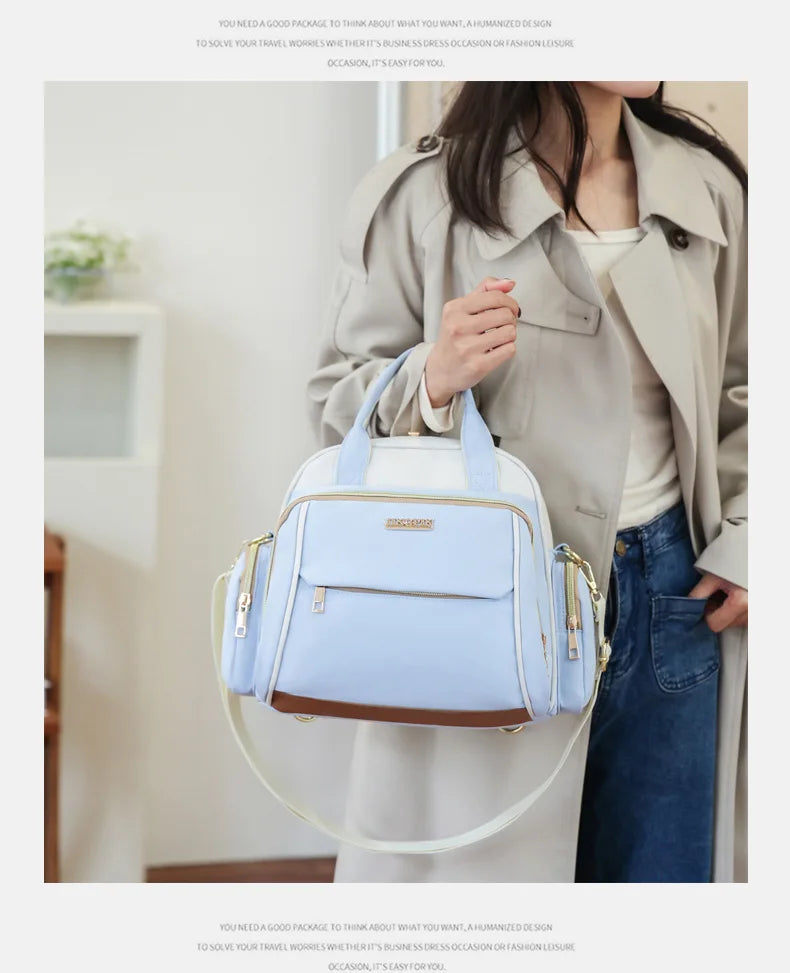 Large Capacity Maternity Bag Double Shoulder Baby Diaper Storage Bag New Mommy Milk Bag Infant Mother Baby Bag Oxford Cloth F...