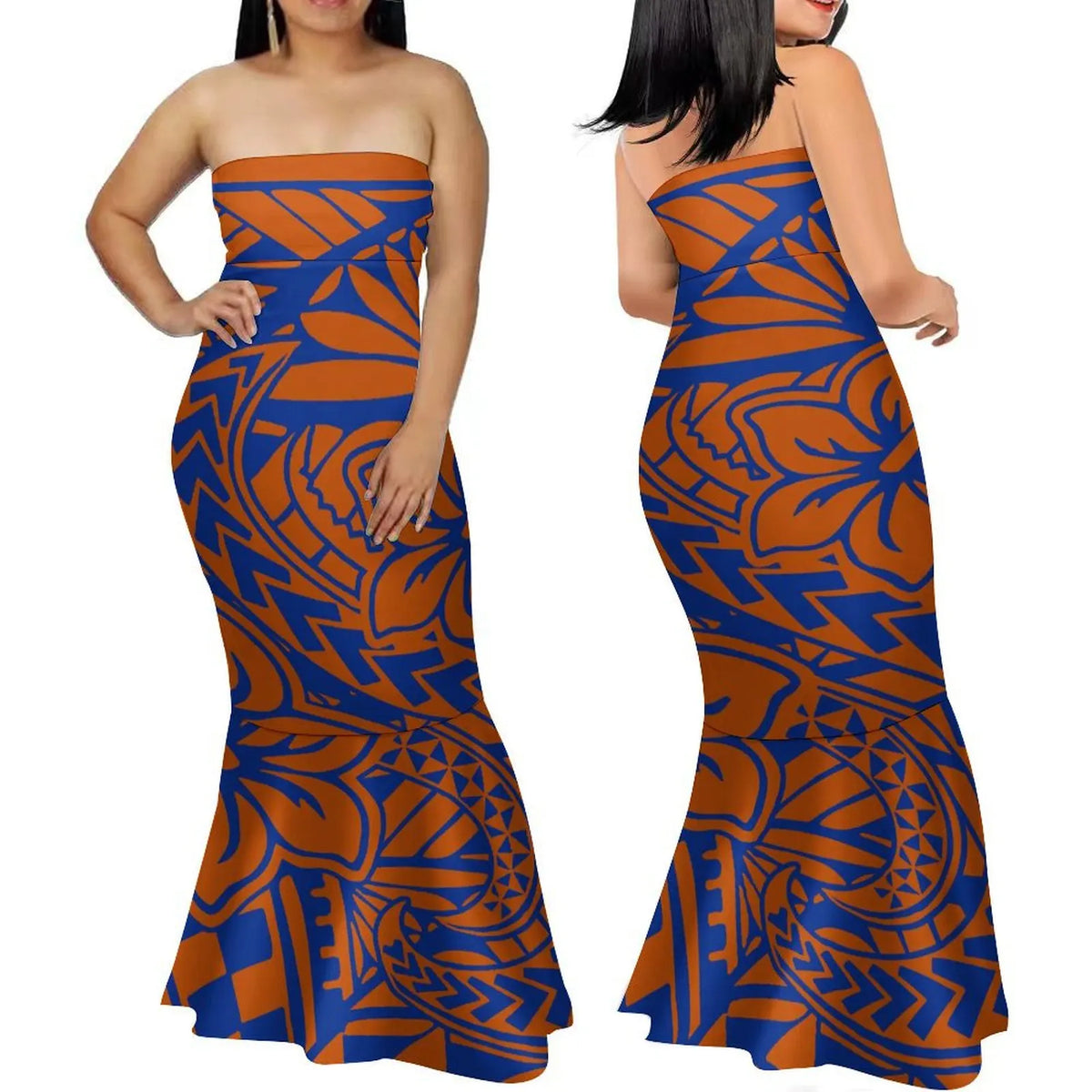 Polynesian Women'S Dress Summer Strapless Fishtail Dress Elegant Temperament Long Dress Banquet High Quality