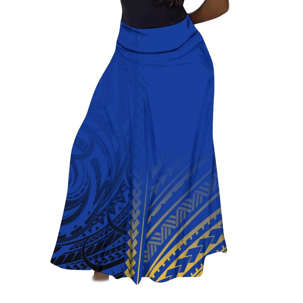 Factory Direct Sales Polynesian Tribal Ethnic Pattern Flower Print Summer Long Skirt Club Skirt Custom Women'S Clothing