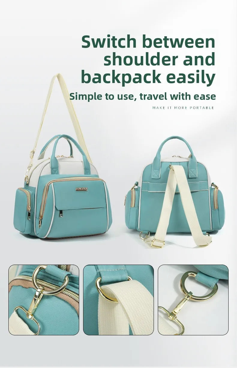Large Capacity Maternity Bag Double Shoulder Baby Diaper Storage Bag New Mommy Milk Bag Infant Mother Baby Bag Oxford Cloth F...