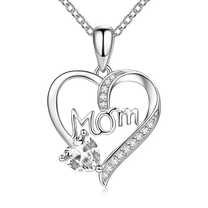 European and American Love Zircon Shining Pendant Silver Necklace Women's Declaration Anniversary Party Jewelry Wholesale