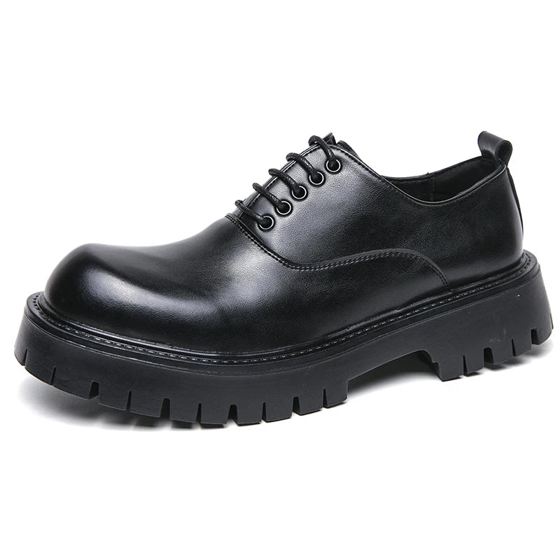 Men Oxford Shoes PU Thick Sole Solid Color Classic Professional Business Men Shoes