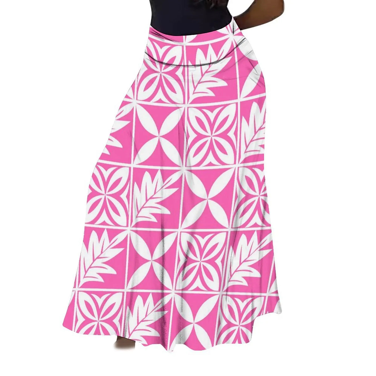 Factory Direct Sales Polynesian Tribal Ethnic Pattern Flower Print Summer Long Skirt Club Skirt Custom Women'S Clothing