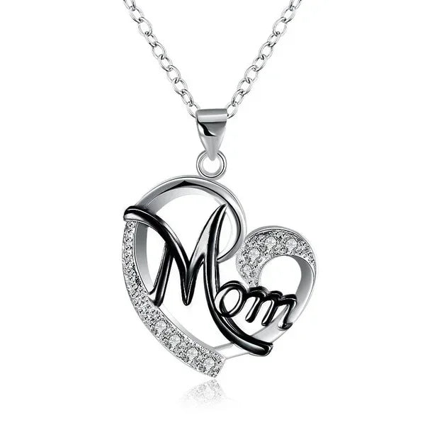 European and American Love Zircon Shining Pendant Silver Necklace Women's Declaration Anniversary Party Jewelry Wholesale