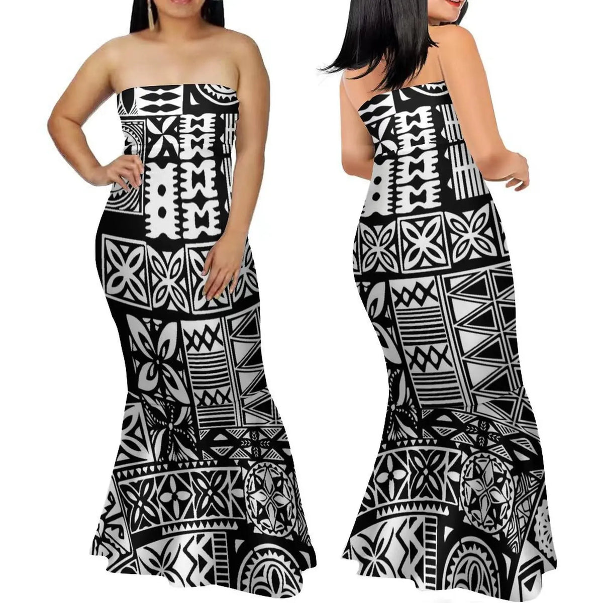Polynesian Women'S Dress Summer Strapless Fishtail Dress Elegant Temperament Long Dress Banquet High Quality