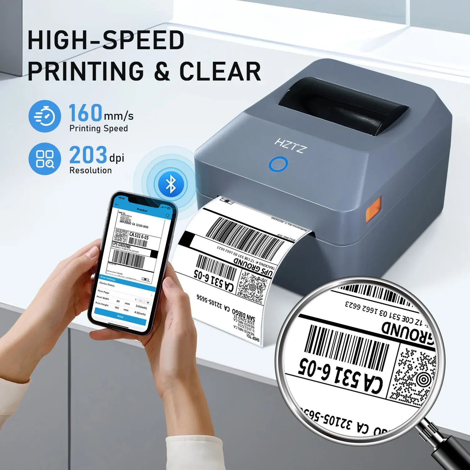 Thermal Printer4×6 Shipping Label Printer For Small Businesses,Desktop Thrmal Label Printers For Shipping Package