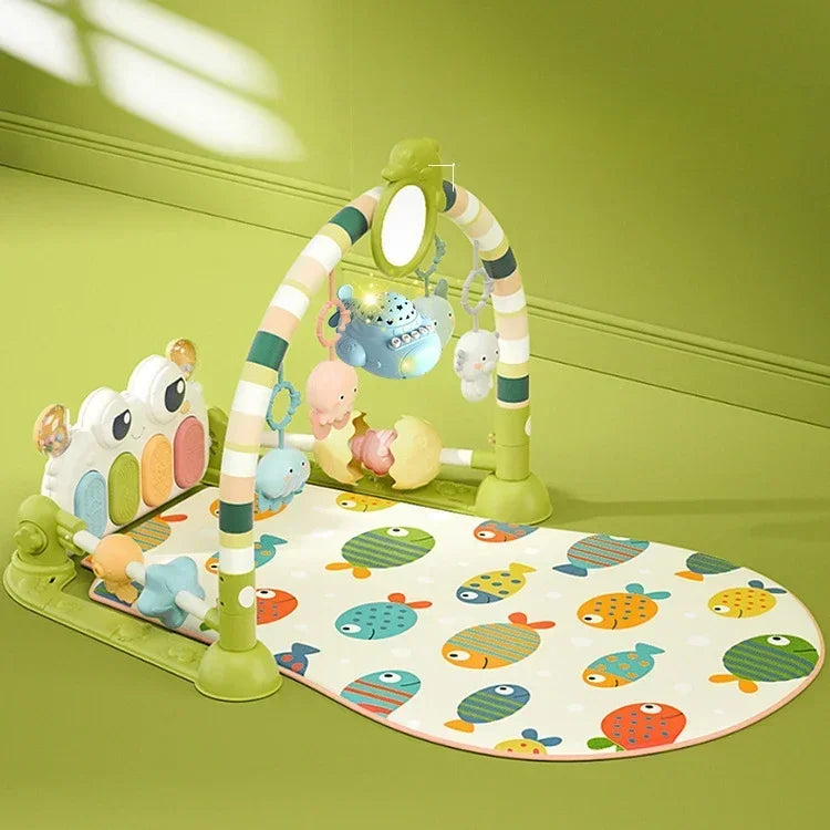 Baby Music Rack Play Mat Puzzle Carpet with Piano Keyboard Infant Playmat Gym Crawling Activity Rug Toys for 0-12 Months Gifts