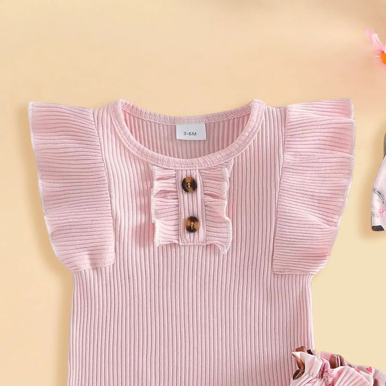 Girl Baby Outfit Newborn Baby Girl Clothes 3 6 9 12 18 Months Summer Outfits Flutter Sleeve Bodysuit Tops Preemie Girl Set