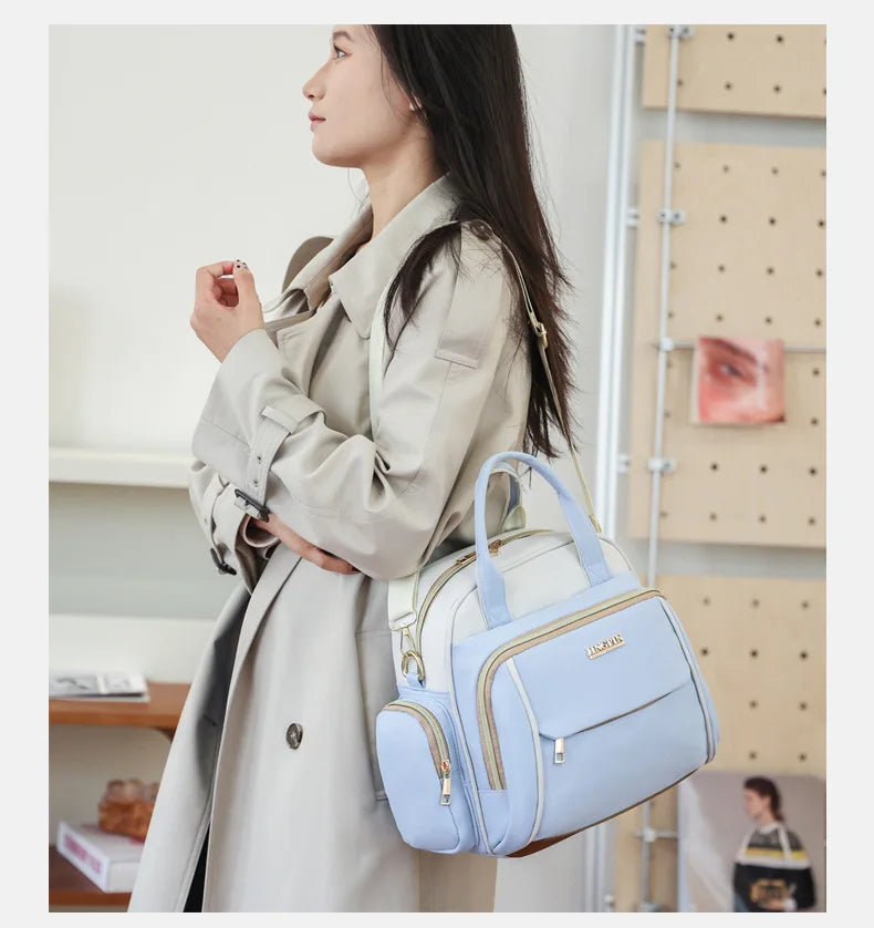 Large Capacity Maternity Bag Double Shoulder Baby Diaper Storage Bag New Mommy Milk Bag Infant Mother Baby Bag Oxford Cloth F...