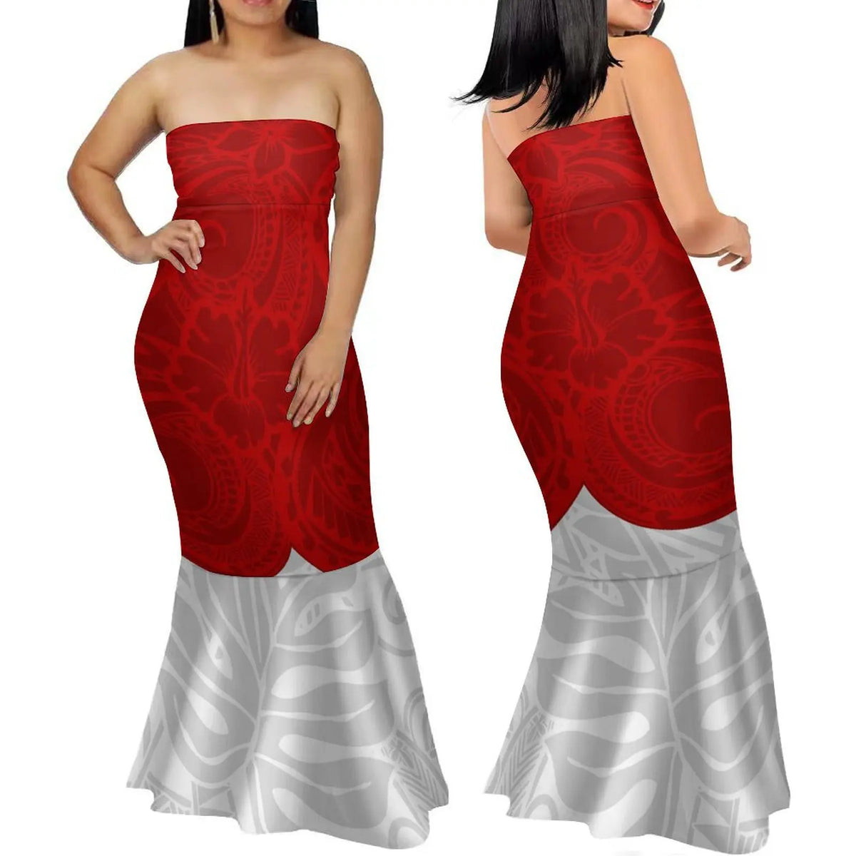 Polynesian Women'S Dress Summer Strapless Fishtail Dress Elegant Temperament Long Dress Banquet High Quality