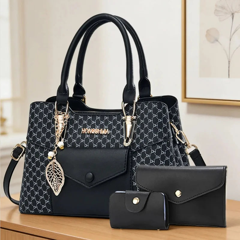 high-end textured large-capacity commuter tote bags, luxury women's bag series with color-blocking crossbody bags