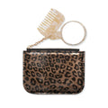 Mini Wallet Wear-Resistant Mirror Comb Charm Leopard Print Coin Purse Lightweight Small Card Holder For Hanging Out Shopping