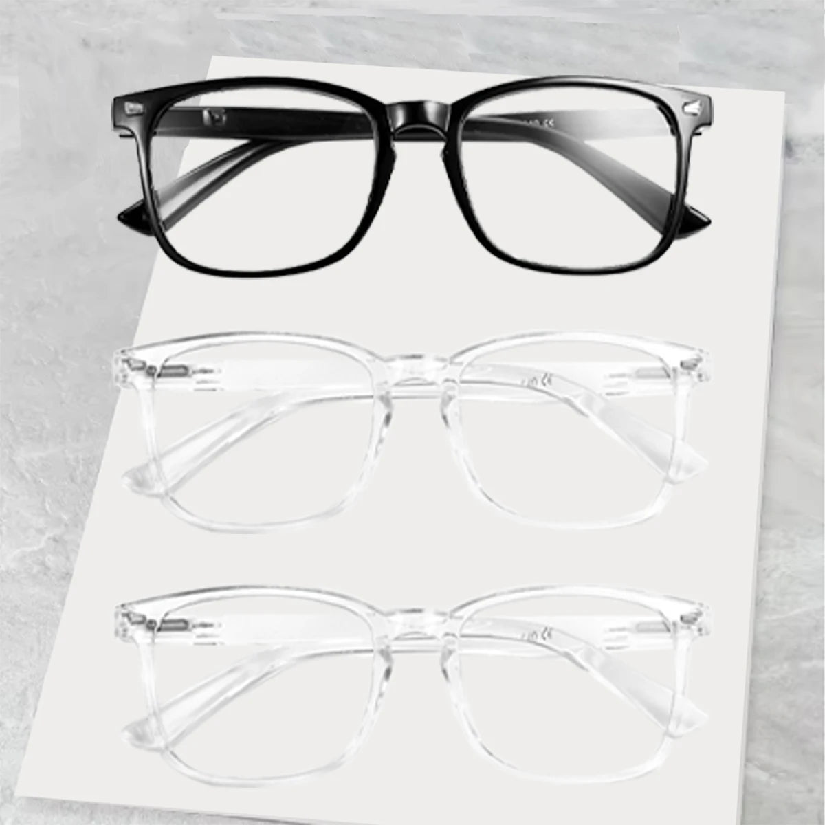 1/2/3/4/5PCS Elegant Simple and Stylish Geometric Glasses with Transparent Lenses Suitable for Daily Use