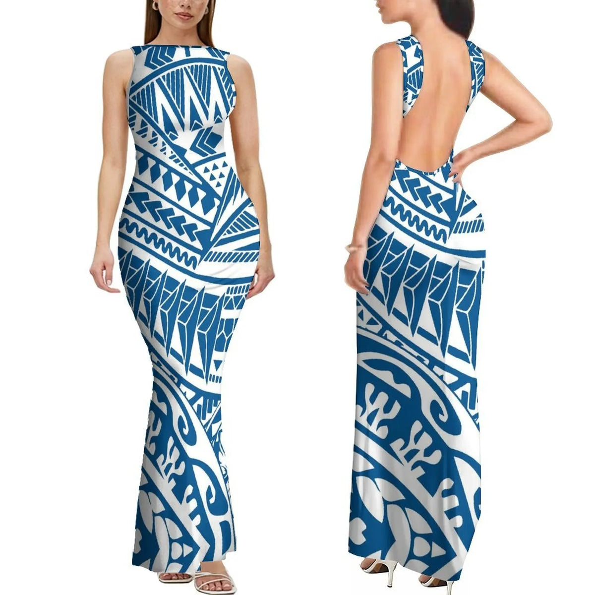 Polynesian Custom-Designed Stylish Comfortable Sleeveless Long Slim Sexy Backless Women'S Dress Elegant Evening Dress