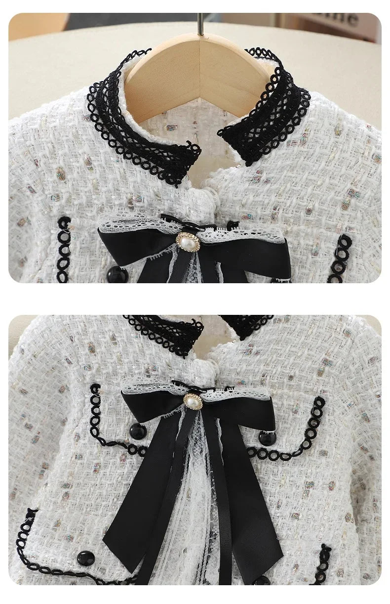 ZOETOPKID Girl Princess Elegant Clothes Set Jacket+Skirt 2PCS Toddler Teen Child Clothing Suit Party Birthday Children Clothes