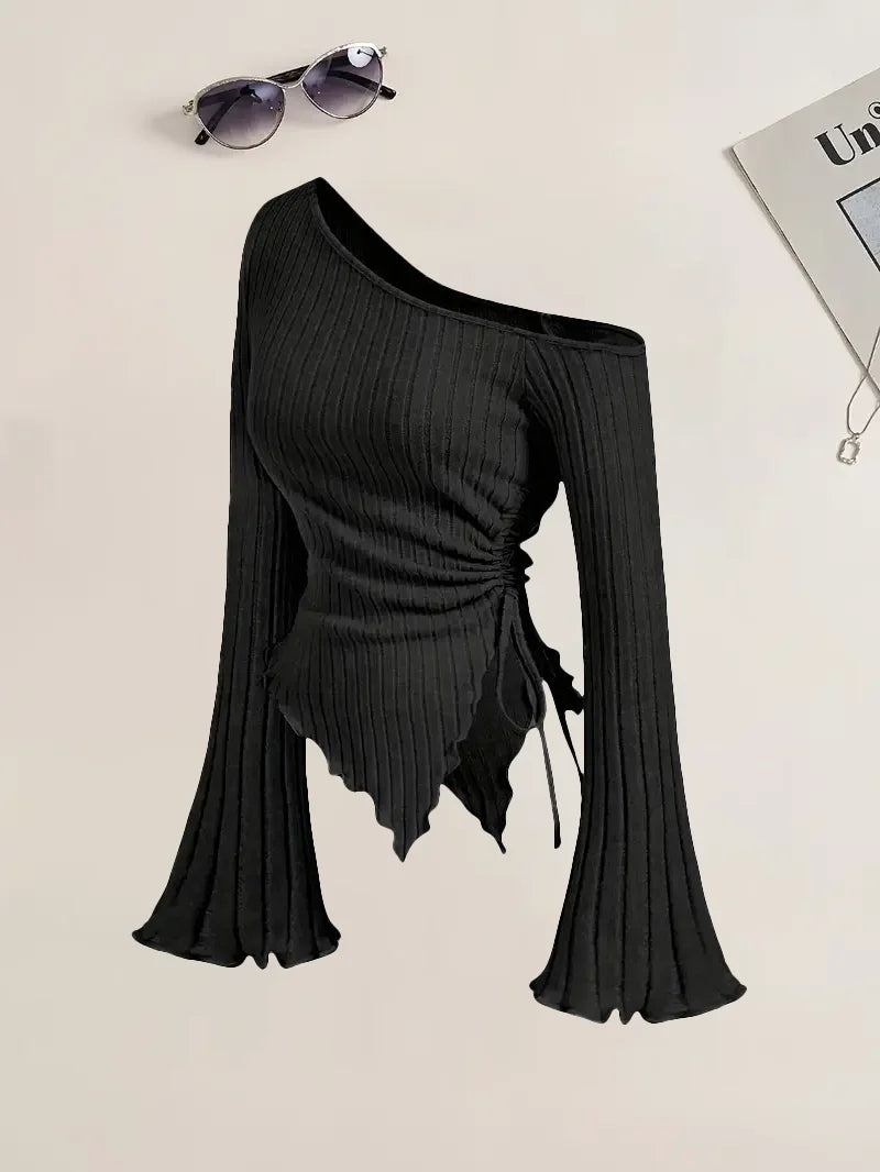 Off-Shoulder Slim Two-Piece Set
