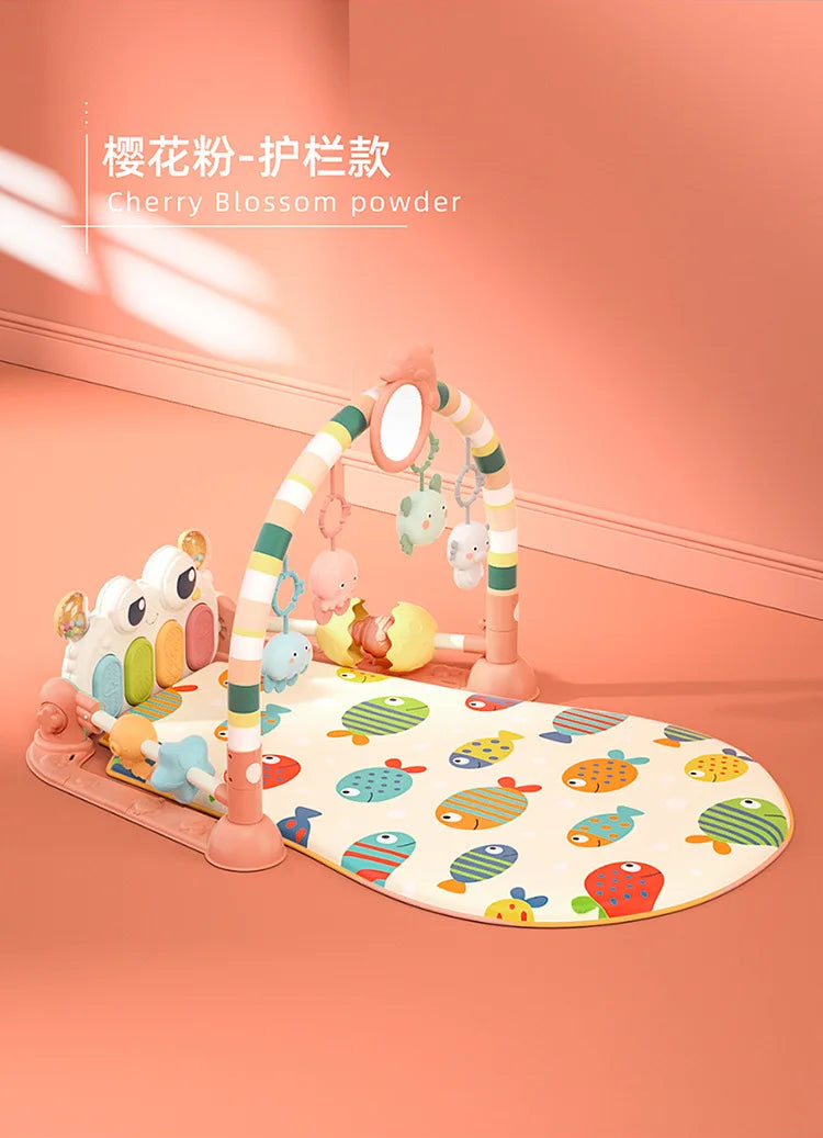 Baby Music Rack Play Mat Puzzle Carpet with Piano Keyboard Infant Playmat Gym Crawling Activity Rug Toys for 0-12 Months Gifts