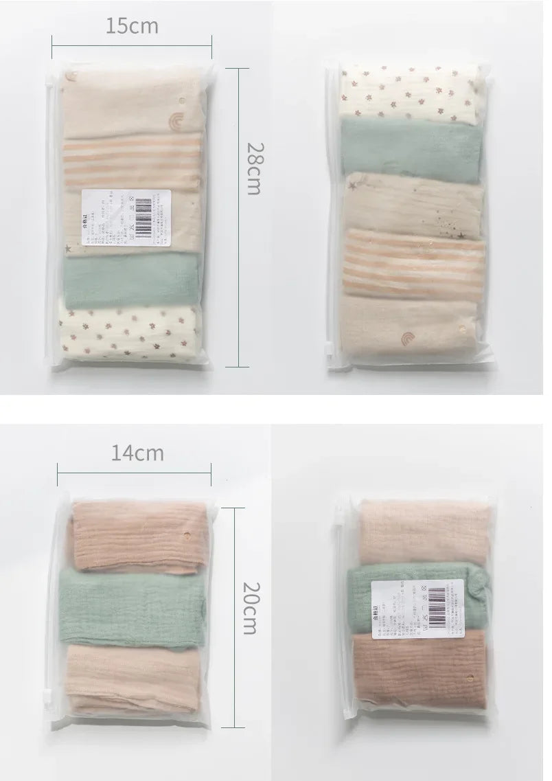 2/5PC Baby Towel New Born Items Stuff Muslin Squares Infant Newborn Hand Bath Shower Face Towel Soft Cotton Gauze Baby Washcloth