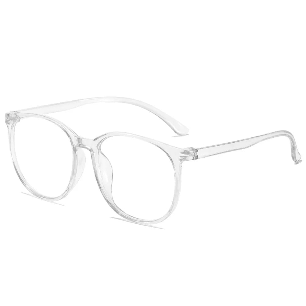 Transparent Large Frame Computer Glasses Women Round Anti Blue Light Optical Spectacle Flat Lens Eye Protection Plain Glasses