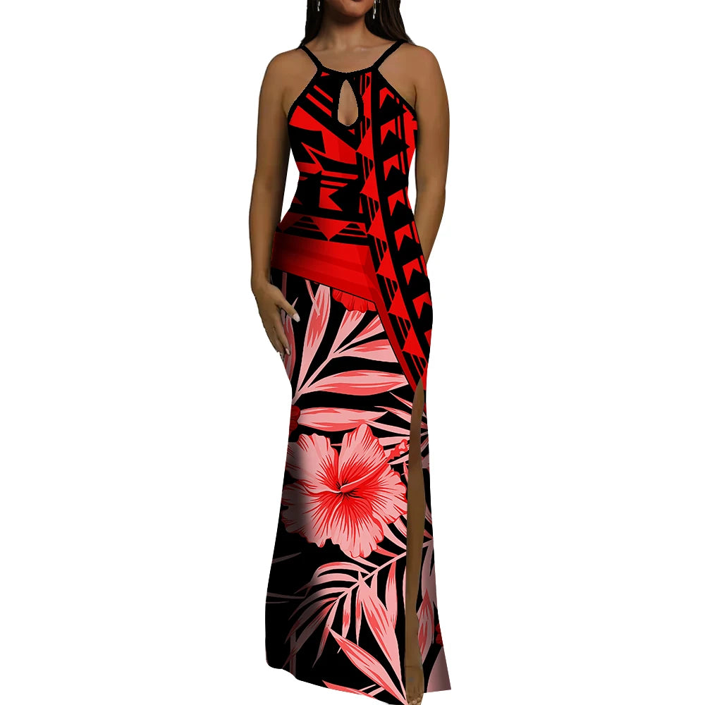 Polynesian Ethnic Tribal Style Design Dress Summer Vintage Elegant Dress Banquet High Quality Dress Custom Printed Dress