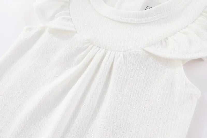 5Pieces Unisex New Born Bodysuits Print Summer Cotton Baby Girl Clothes Sleeveless Cartoon Baby Boy Clothes Set Solid Color