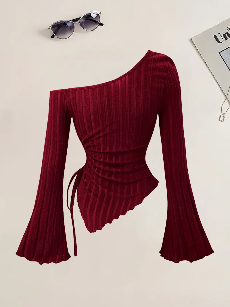 Off-Shoulder Slim Two-Piece Set