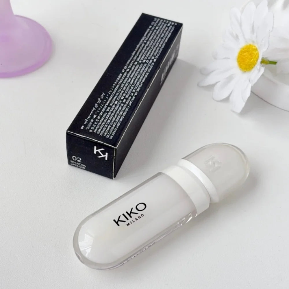 KIKO 3D Liquid Gloss Lip Glaze Mirror Plumper Lipstick Nourished Glossy Full Lips Not Fading Milk Tea Bean Paste Makeup Cosmetic
