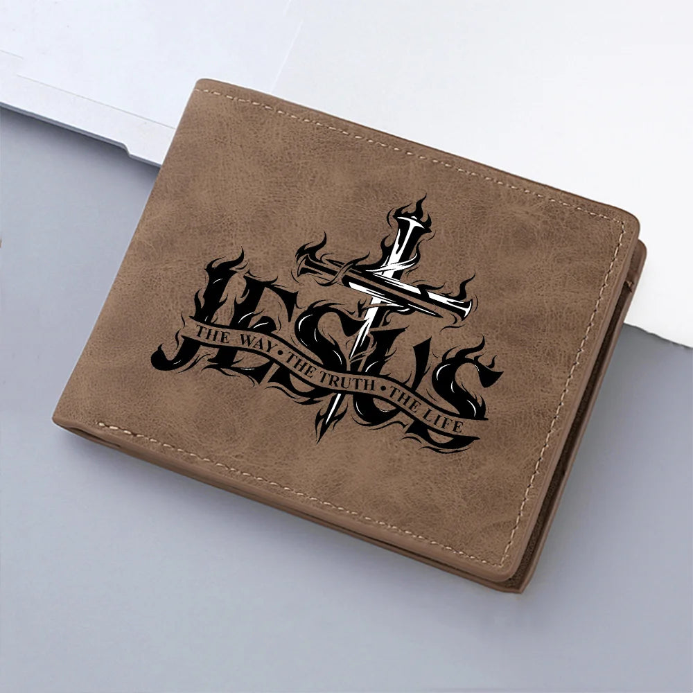 Men's Retro Wallet with Letter-print Design, Zipped Money Compartment, Pockets, Fashionable Short Wallet