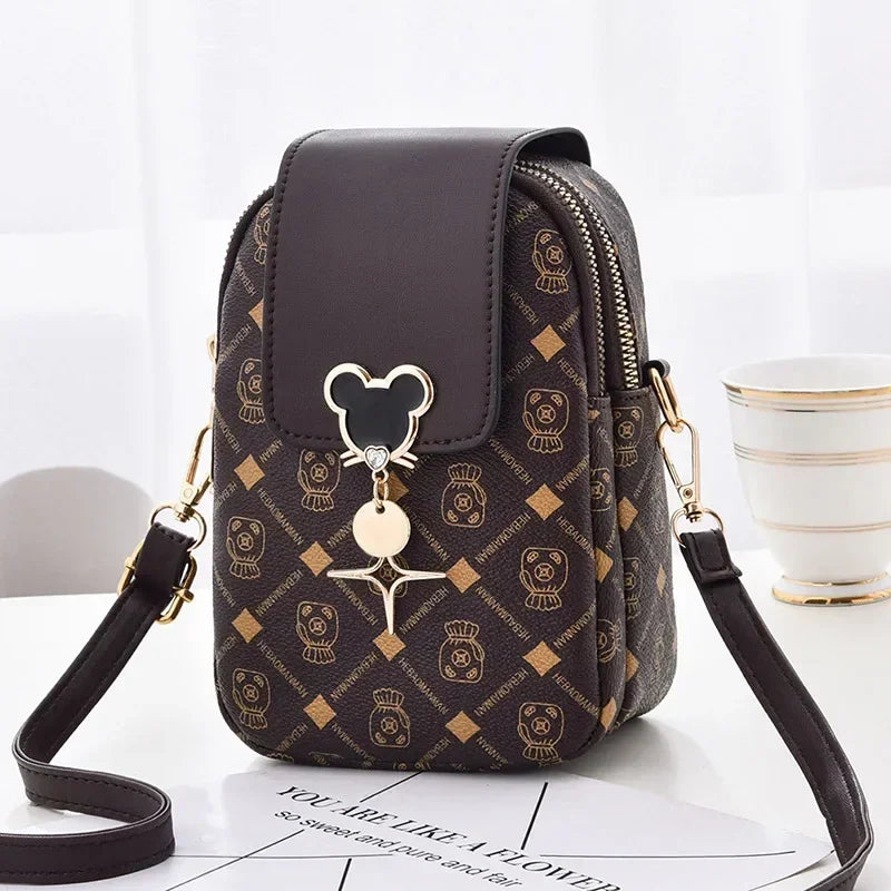 Women Mini Leather Shoulder Diagonal Bags Small Mobile Phone Bag Crossbody Girls Ladies Purse Handbag Wallets Card Holders