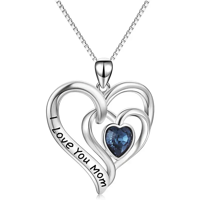 European and American Love Zircon Shining Pendant Silver Necklace Women's Declaration Anniversary Party Jewelry Wholesale