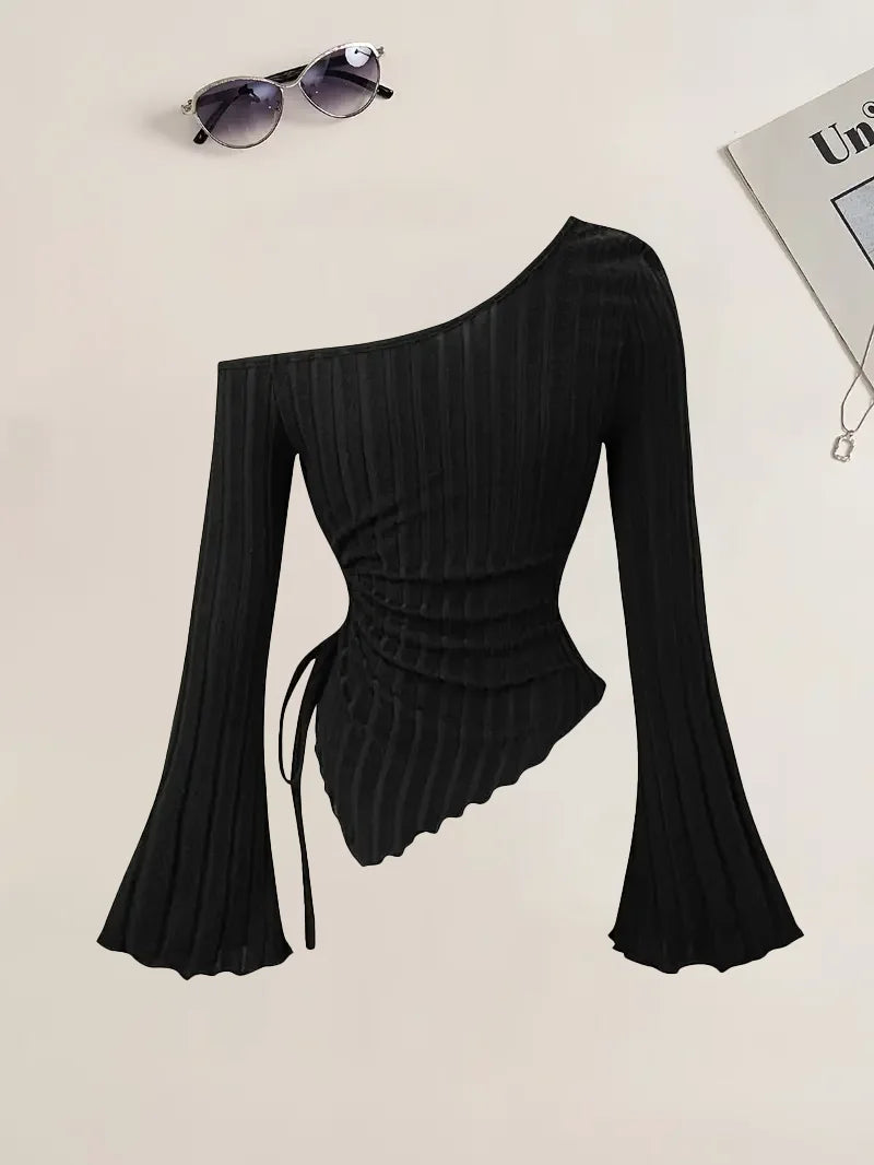 Off-Shoulder Slim Two-Piece Set