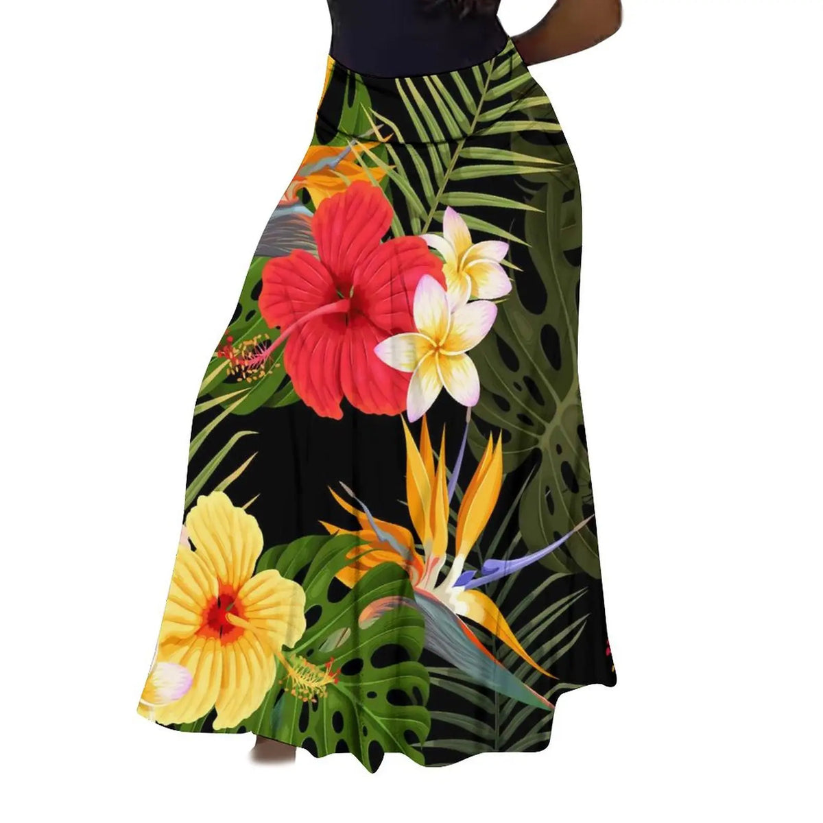 Factory Direct Sales Polynesian Tribal Ethnic Pattern Flower Print Summer Long Skirt Club Skirt Custom Women'S Clothing