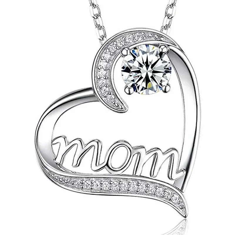 European and American Love Zircon Shining Pendant Silver Necklace Women's Declaration Anniversary Party Jewelry Wholesale