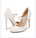 Round Toe Stiletto Shoes For Women Black Mary Jane Shoes12CM Thin High Heels Spring Autumn Buckle Strap Fashion Sexy Pumps