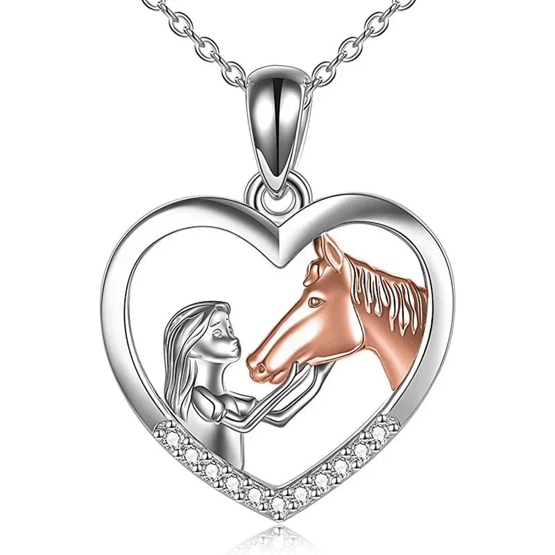 European and American Love Zircon Shining Pendant Silver Necklace Women's Declaration Anniversary Party Jewelry Wholesale